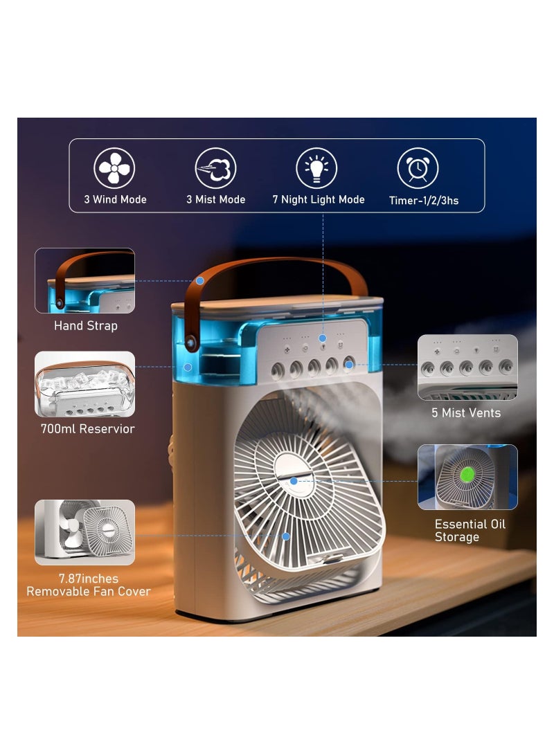 Mini Evaporative Air Cooler,1-3H Timer Portable AC Cooling Fan for car Home Office Room - Image 4