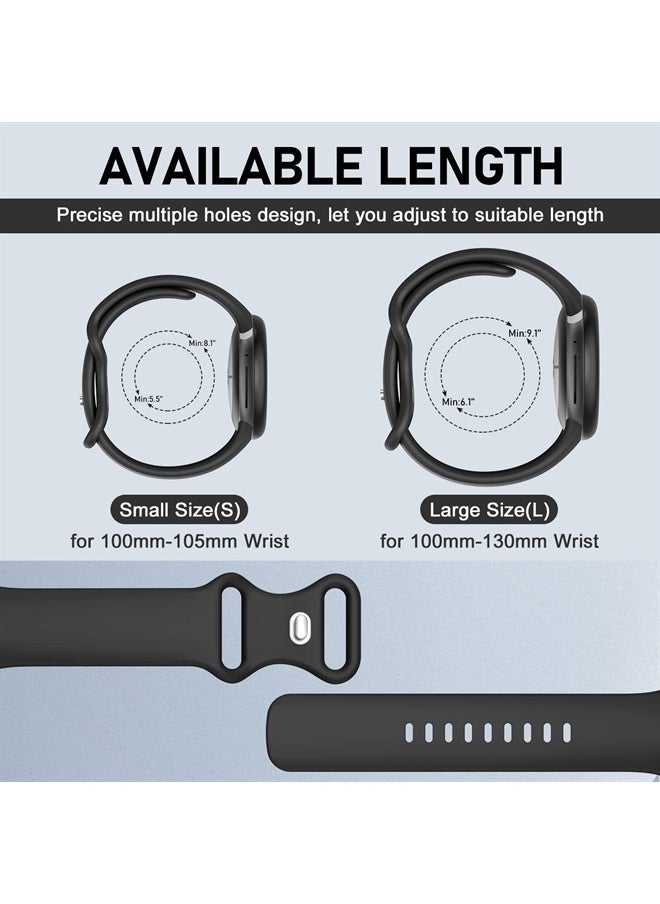 OVERSTEP Compatible for Google Pixel Watch Bands, Soft Silicone Sport Strap Metal Buckle for Google Watch Band, Replacement Google Pixel Watch 2022 Band for Women Men (Small, Black)  - Image 3
