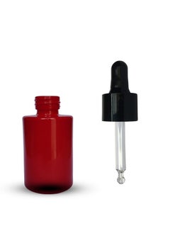 Devinez Multipurpose Premium Flat Shoulder Red Color Round Glass Bottle, 30 ml with Black Glass Dropper (Pack of 4), for Serum, Essential Oils, Blends, Skin Care, Travel, Toners, Cosmetic & DIY - pzsku/Z8FB96C9888F3827C1401Z/45/_/1738306024/423a7042-b602-40a2-ab2a-e2c8e4c30134