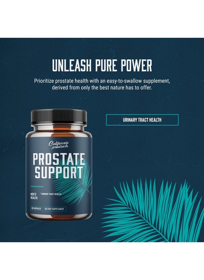 California Products - Prostate Support Supplement For Men Pygeum With Pure Saw Palmetto Berries Extract Vitamins Zinc Plant Sterol Complex Easy Urinary Flow Mens Health - Image 1