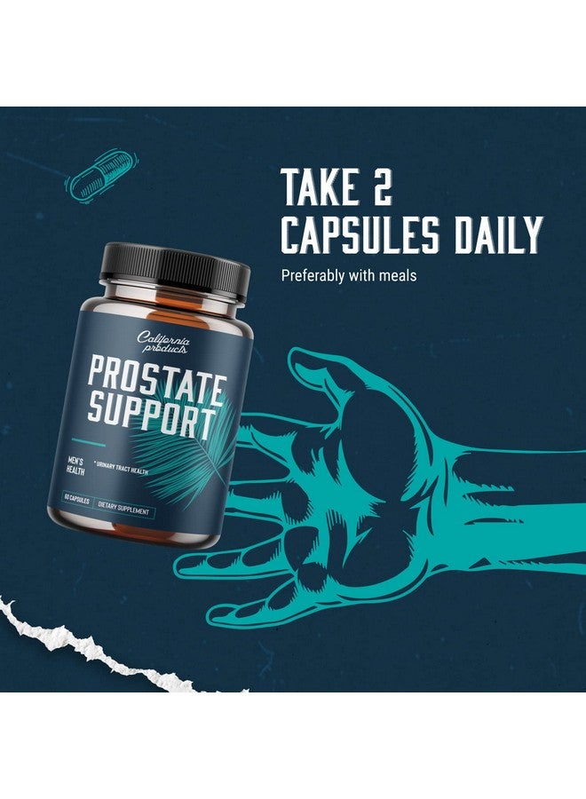 California Products - Prostate Support Supplement For Men Pygeum With Pure Saw Palmetto Berries Extract Vitamins Zinc Plant Sterol Complex Easy Urinary Flow Mens Health - Image 1