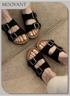 Moovant Arabic Sandals for Women, Fashionable and Versatile Open Toe Slippers, Daily Commuting Beach Casual Cork Sole Adjustable Slippers, Soft and Thick Sole Flats, for Out Wear  - Image 1