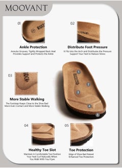 Moovant Arabic Sandals for Women, Fashionable and Versatile Open Toe Slippers, Daily Commuting Beach Casual Cork Sole Adjustable Slippers, Soft and Thick Sole Flats, for Out Wear  - Image 4