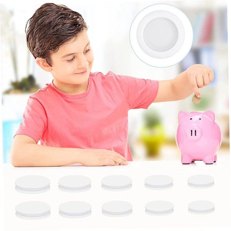 White Plastic Stoppers For Piggy Bank Bottom Plugs Easy To Install 2 Pack - Image 5