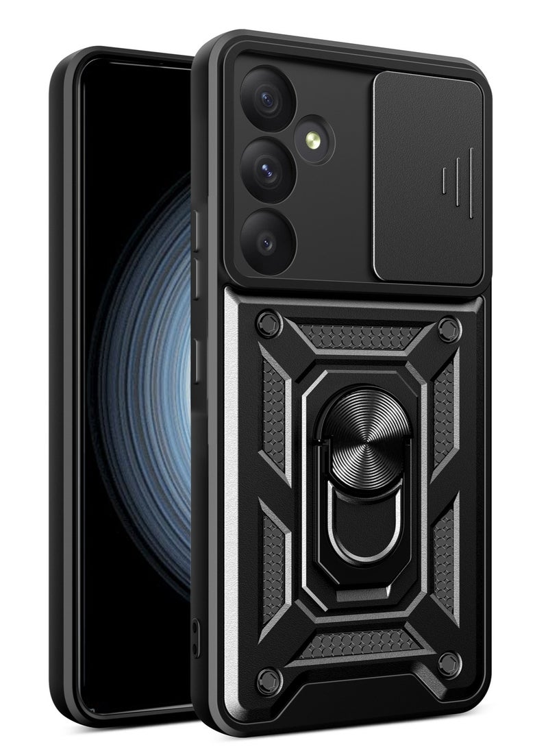 Samsung Galaxy A35 5G Case, Slide Camera Lens Cover + 360°Rotating Kickstand Ring + Support Magnetic Car Mount Shockproof Mobile Phone Case