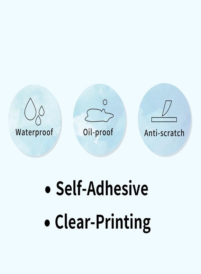 Starboling Thermal Labels,2 Inch Blue Watercolor Round Thermal Printer Stickers,Self-Adhesive Round Direct Thermal Labels,Thermal Stickers for DIY Logo Design,Name Tag - Image 3