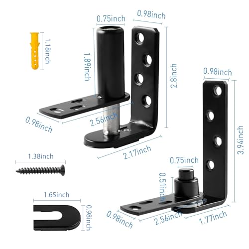 Tambee Saloon Door Hinges Heavy Duty 304 Stainless Steel Double Swing Action Hinge Self Closing for Bar Cafe Patio Doors Black 2 Pack Swing Hinge - Image 3