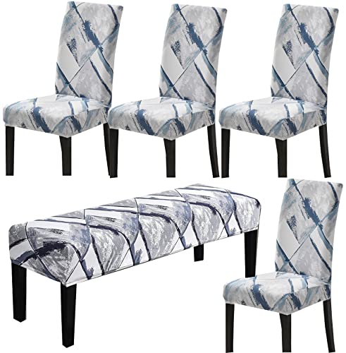 HAPPYDOG Stretch Dining Chair Covers Removable Washable Spandex Slipcovers for High Chairs 4PCSSet 1 PCS Bench Cover Winter - Image 1