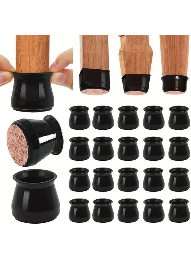 16pcs Transparent White Felt Furniture Leg Covers Silent Floor Protectors for Table Chair - Image 2