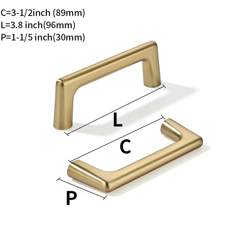 khtumeware 10 Pack Antique Champagne Bronze Cabinet Pulls 35 Inch89mm Hole Centers Satin Brass Kitchen Cabinet Hardware for Cupboard Drawer Handles Dresser Pulls - Image 3