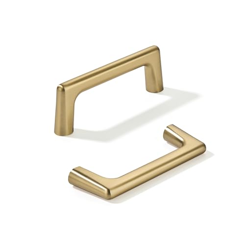 khtumeware 10 Pack Antique Champagne Bronze Cabinet Pulls 35 Inch89mm Hole Centers Satin Brass Kitchen Cabinet Hardware for Cupboard Drawer Handles Dresser Pulls - Image 1