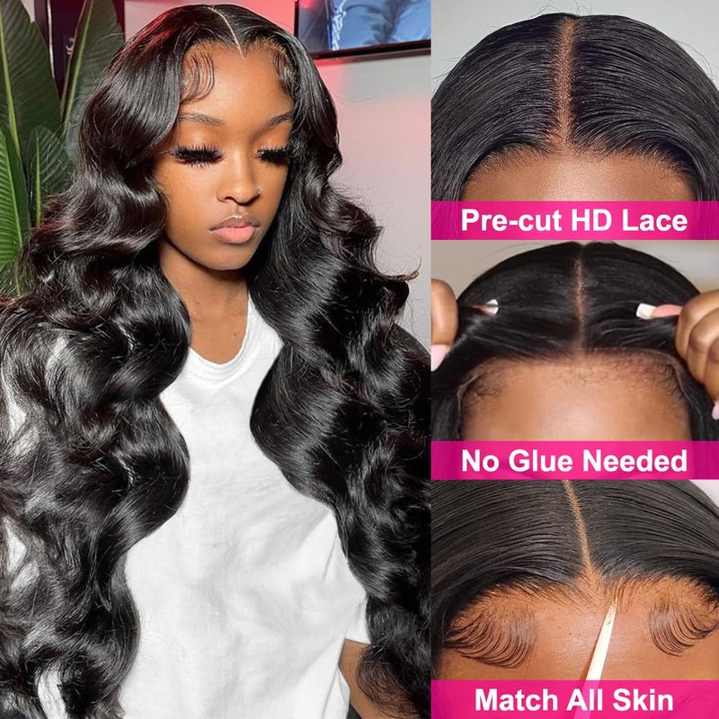 Hedy Glueless Wigs Human Hair Pre Plucked Pre Cut Body Wave 180 Density Wear and Go Human Hair Closure Wigs for Women - Image 2