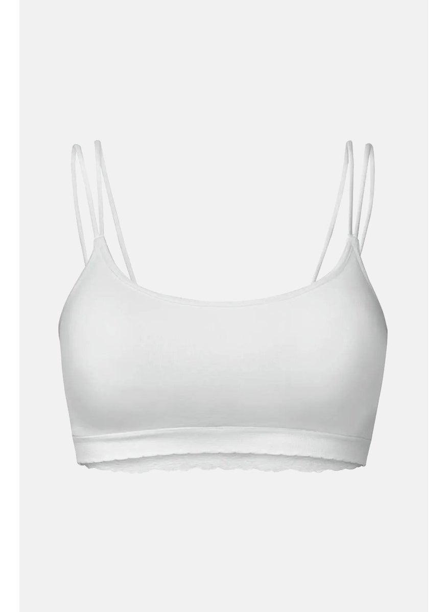 Tchibo Women Non Padded Non Wired Lace Brassiere, White  - Image 3
