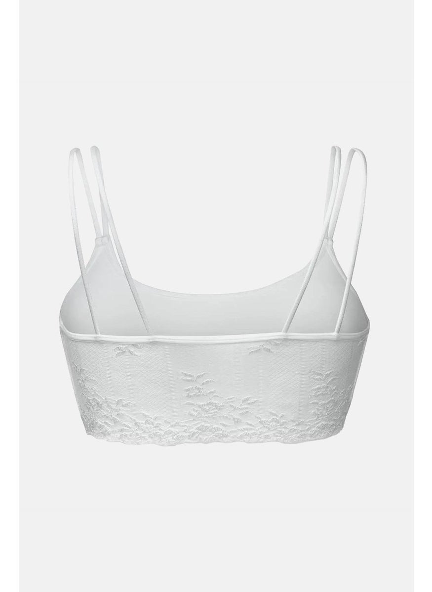 Tchibo Women Non Padded Non Wired Lace Brassiere, White  - Image 2