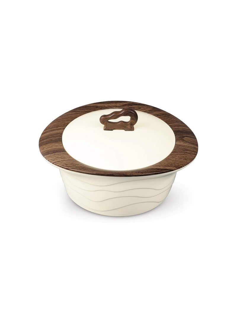 Trueware TRUEWARE Zinna Fusion Casserole 2000 Inner Steel Casserole 2000 mlDark Brown PU Insulated BPA free Odour Proof Food Grade Easy to Carry Easy to Store Ideal For Chapatti Roti Curd Maker Kitchen Storage Kitchen accesseroies Thermoware Hot Pot  - Image 1