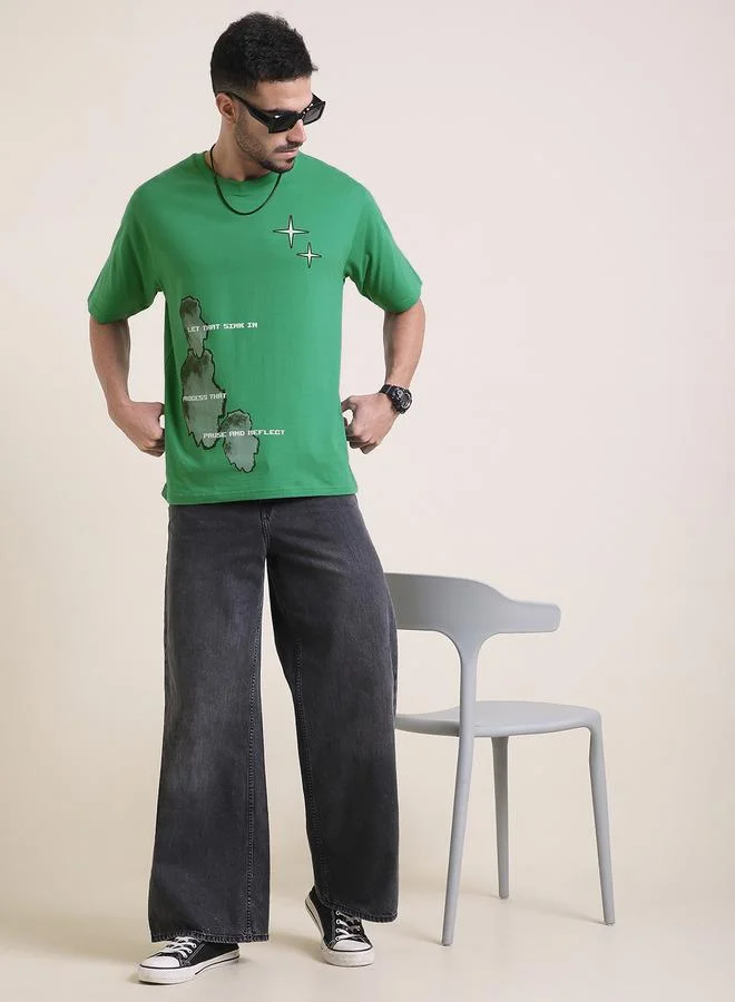 Difference of Opinion Men Oversized Short Sleeve Printed T-Shirt