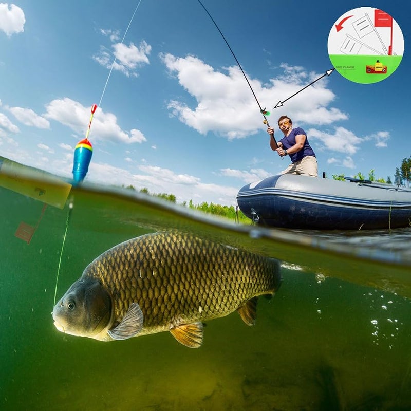 Green Inline Side Planer Boards 2 Pack Quick Grip Snap Release for Trolling Boat Fishing - Image 4