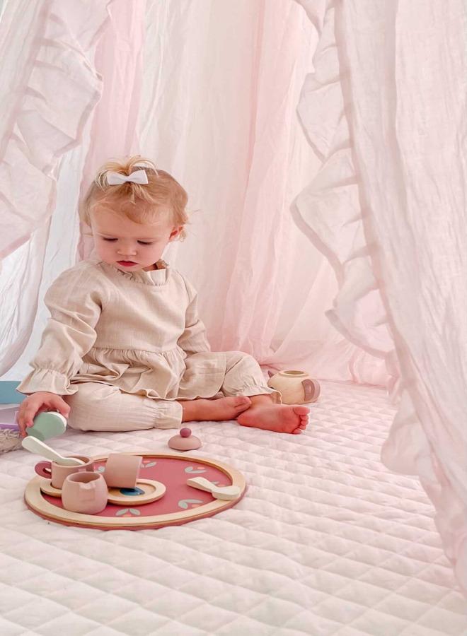 Elli Junior 100% Organic Cotton Playmat - White - Image 1