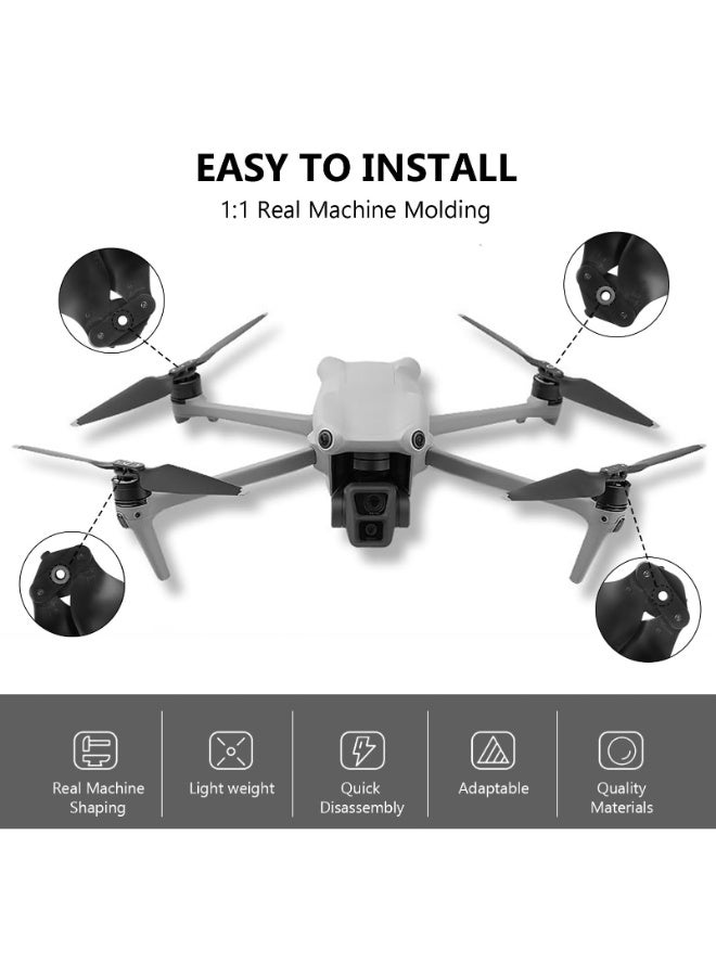 KISSUN Air 3 Propeller, 8 Pieces Drone Air 3 Propeller with Push Type Quick Release Design, Air 3 Accessories for Drone Replacement, Low Noise & Quick Release Propeller (Silver) - Image 3