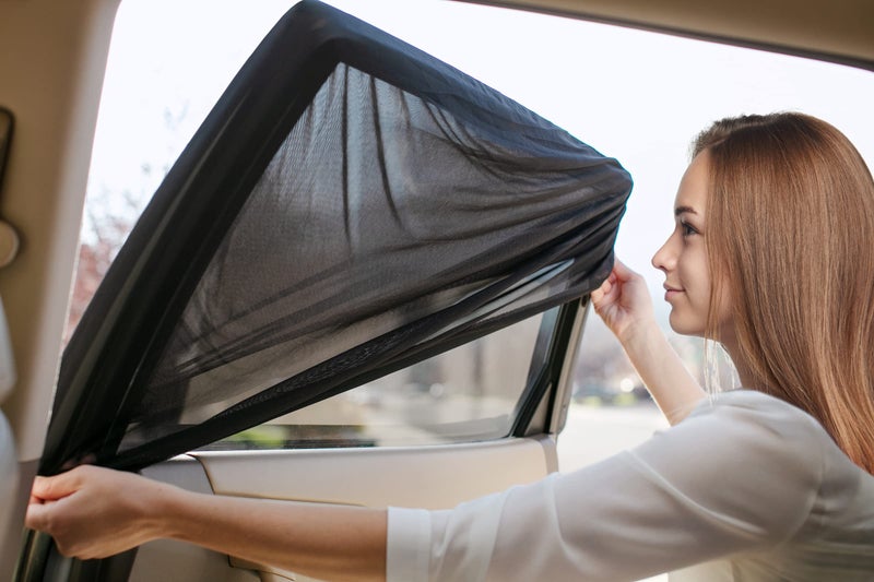 Autopect Side Window Sunshade Sock Screen-Shade (Pack of 2) â€“ Block Sun Rays to Keep Car Interior Cool and Comfortable â€“ Elasticized Universal Fit Mesh Sun Shade for Car, Truck, SUV, Van - Image 2