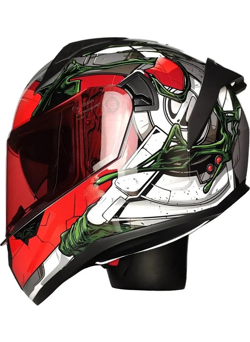 MTS M-801-SNAKE War Helmet with Sun Visor (Red Lens)