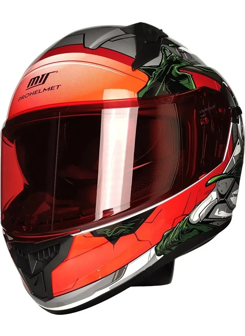 MTS M-801-SNAKE War Helmet with Sun Visor (Red Lens)