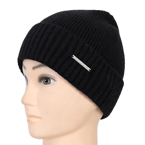 Bonjour Men's Wool Winter Cap | Trendy Thermal Cap for Boys & Men | Soft & Warm Winter Cap | Beanie Cap Black, Free Size - Image 2