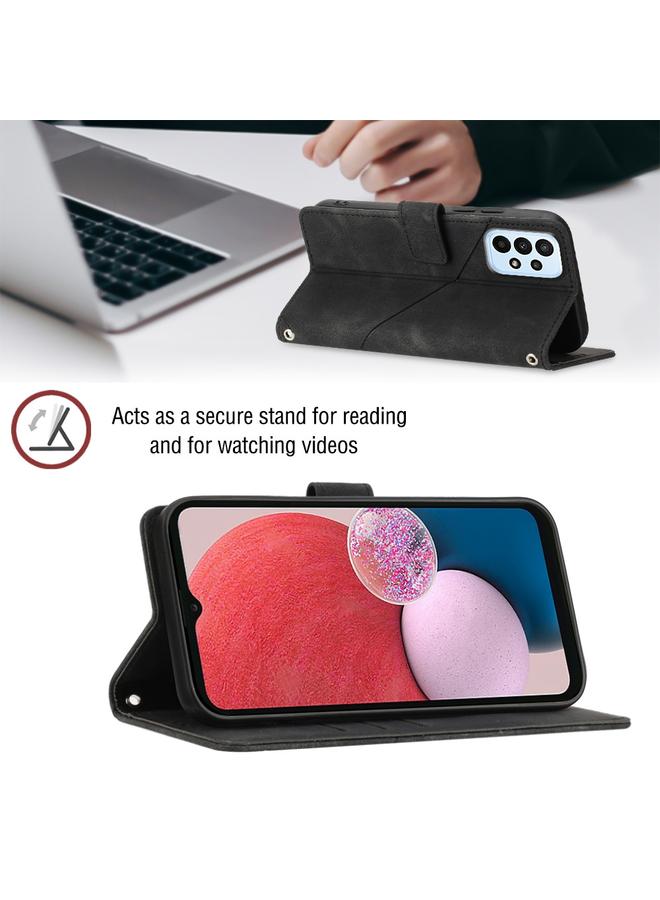 S-TOP Case For Samsung Galaxy A13 Lite / A13 4G Skin-feel Embossed Leather Phone Case - Image 5