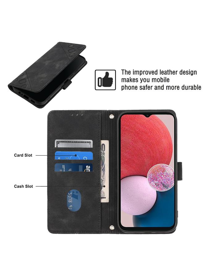S-TOP Case For Samsung Galaxy A13 Lite / A13 4G Skin-feel Embossed Leather Phone Case - Image 4