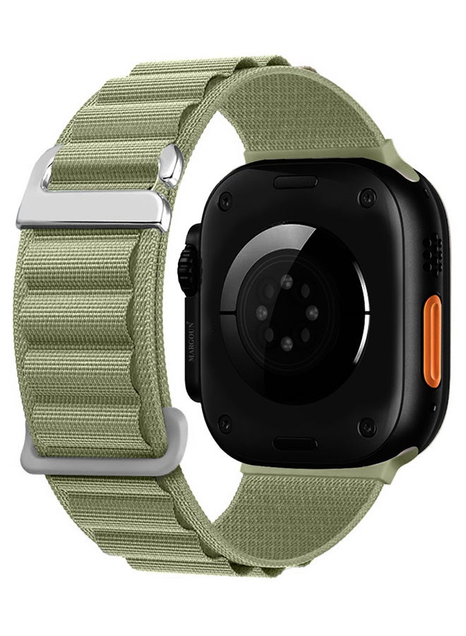 Replacement Band for Apple Watch Band 49mm 46mm 45mm 44mm - Alpine Loop Band for Women Men - Adjustable With Metal G-Hook Strap For iWatch Ultra Series SE 8/7/6/5/4/3/2/1 - Green - Image 1