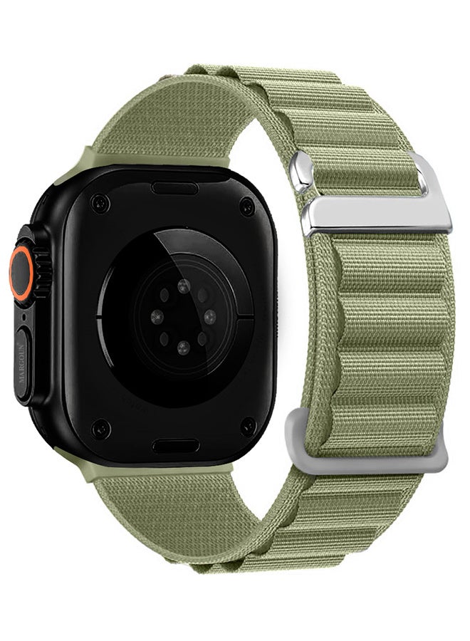 Replacement Band for Apple Watch Band 49mm 46mm 45mm 44mm - Alpine Loop Band for Women Men - Adjustable With Metal G-Hook Strap For iWatch Ultra Series SE 8/7/6/5/4/3/2/1 - Green - Image 3