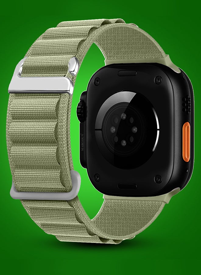 Replacement Band for Apple Watch Band 49mm 46mm 45mm 44mm - Alpine Loop Band for Women Men - Adjustable With Metal G-Hook Strap For iWatch Ultra Series SE 8/7/6/5/4/3/2/1 - Green - Image 4