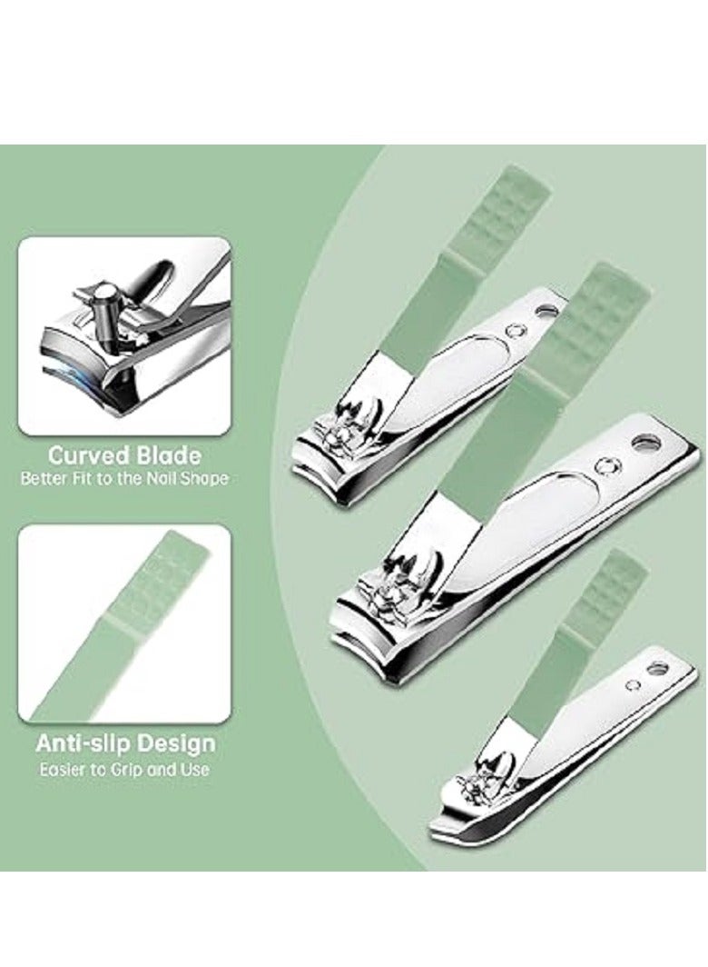 Generic Nail Care Kit - Professional 16 in 1 Set - Stainless Steel Manicure Set for Men and Women with Travel Storage Bag, Green - Image 3