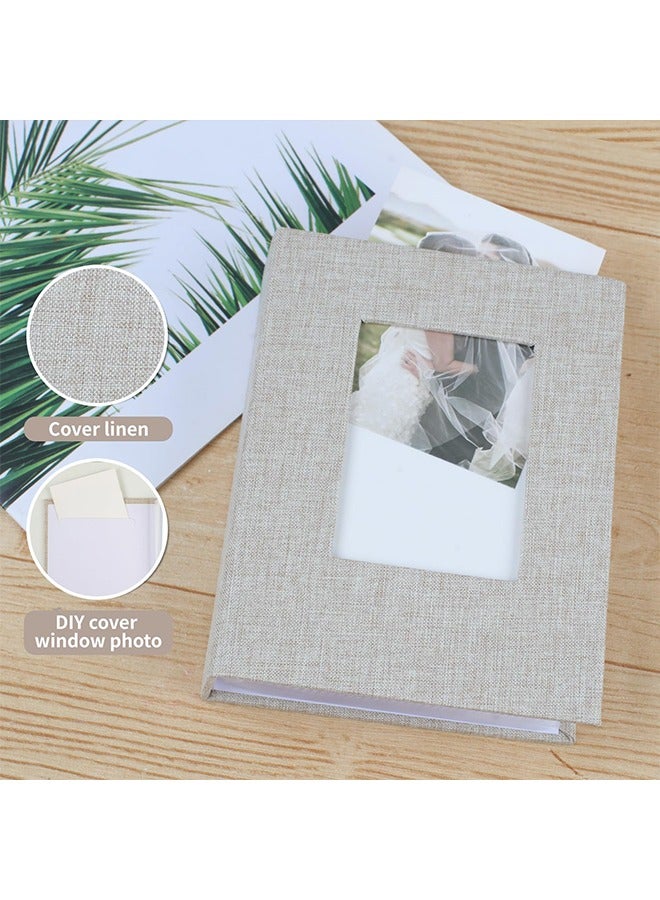Baby Photo Album,  4x6 Slip-in Picture Album,  50 Pages Holds 100 Photos, Portable Photo Book 4x6 for Wedding Family Baby Travel Beige - Image 3