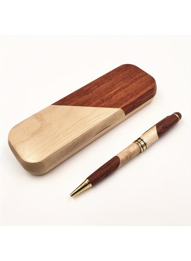 Luxury Wooden Ballpoint Pen Gift Set - Handcrafted Ballpoint Pens with Elegant Display Case, Premium Business Gift for Men & Women - Image 1