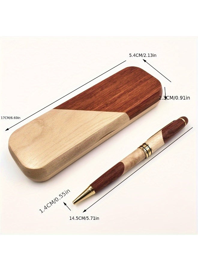 Luxury Wooden Ballpoint Pen Gift Set - Handcrafted Ballpoint Pens with Elegant Display Case, Premium Business Gift for Men & Women - Image 5
