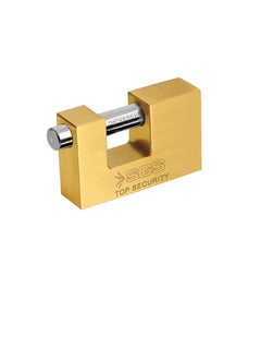 SGS 90mm Rectangular Pad Lock Gold Color  - Image 3
