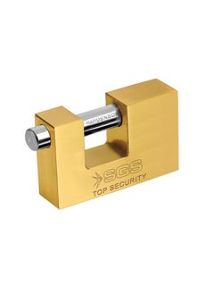 SGS 90mm Rectangular Pad Lock Gold Color  - Image 2