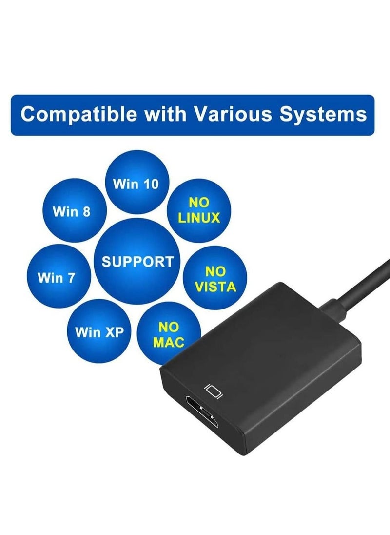Generic - USB 3.0 to HDMI Adapter for Monitor Mac Windows 11 10 8 HDMI USB Converter for Laptop MacBook pro USB3 HDMI Cable Multiple Monitors for Desktop PC TV - Image 1