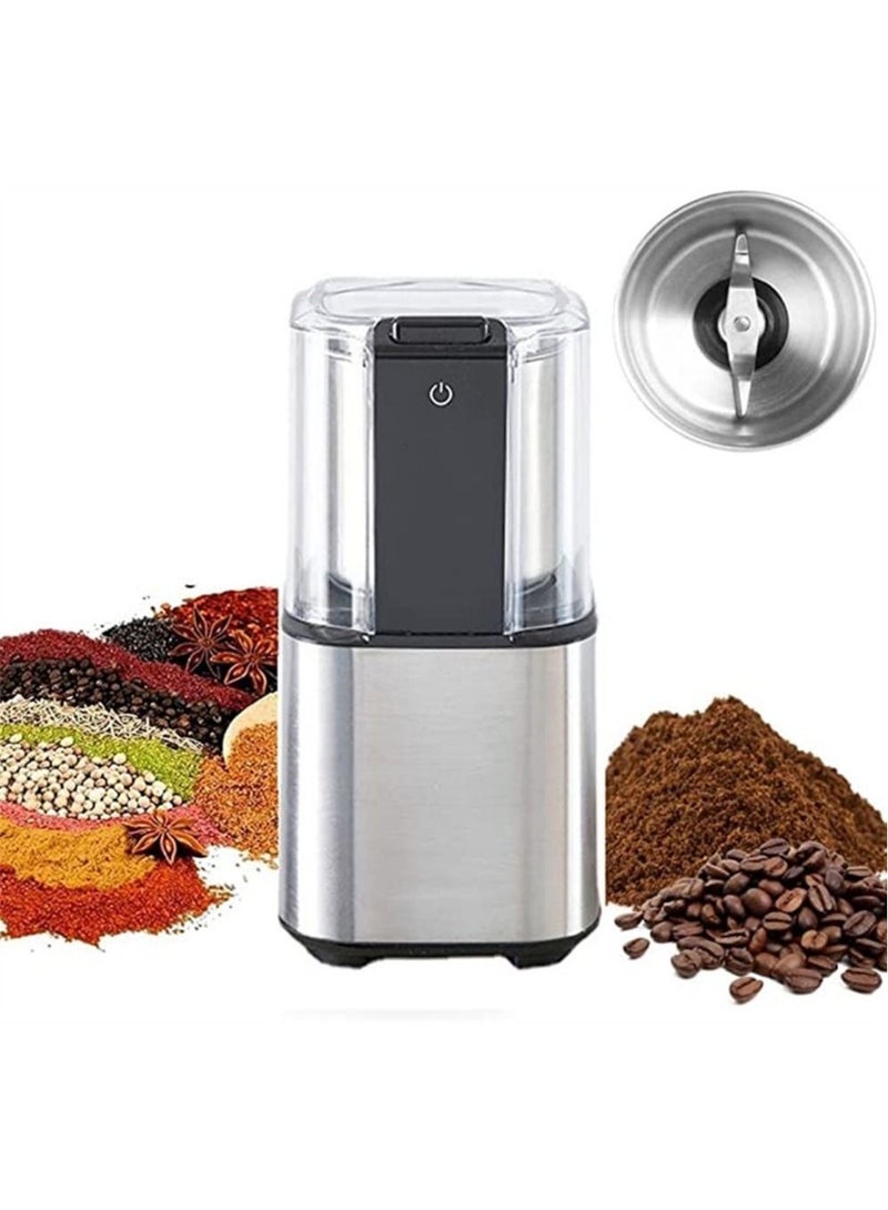 واي آند دي مطحنة قهوة كهربائية قابلة للتعديل ، شفرات برطمان من الفولاذ المقاوم للصدأ لحبوب القهوة طحن البهارات المجففة وعاء قابل للفصل ذات سعة كبيرة - Image 2