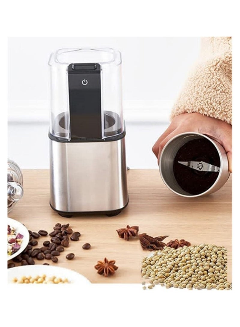 واي آند دي مطحنة قهوة كهربائية قابلة للتعديل ، شفرات برطمان من الفولاذ المقاوم للصدأ لحبوب القهوة طحن البهارات المجففة وعاء قابل للفصل ذات سعة كبيرة - Image 1
