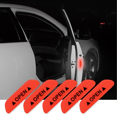 Goelite Car Door Reflective Open Warning for Safety Sticker,Plastic,Self-Adhesive (Red) - Image 1