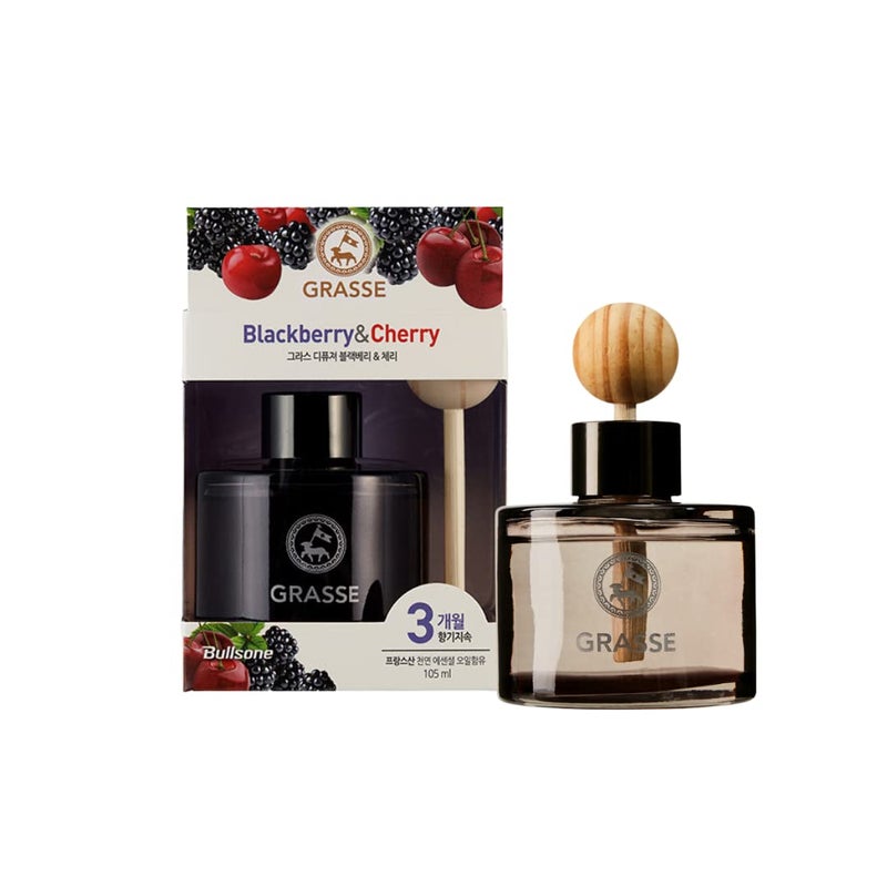 Bullsone Grasse Diffuser, Natural Car Air Fresheners, Luxury Car Perfume - Black Berry & Cherry Scent - Image 4