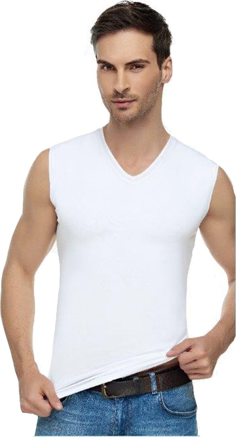 Tutku Elit Men's Elastane V-Neck Undershirt 3-Pack