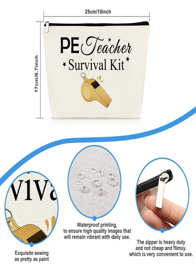 Mikela PE Teacher Gift Makeup Bag for Women Physical Education Teacher Appreciation Gifts Cosmetic Bag Thank You Gift for PE Teachers Coach Gym Teachers Christmas Birthday Retirement Gifts Travel Pouch - Image 2