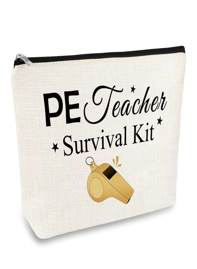 Mikela PE Teacher Gift Makeup Bag for Women Physical Education Teacher Appreciation Gifts Cosmetic Bag Thank You Gift for PE Teachers Coach Gym Teachers Christmas Birthday Retirement Gifts Travel Pouch - Image 1