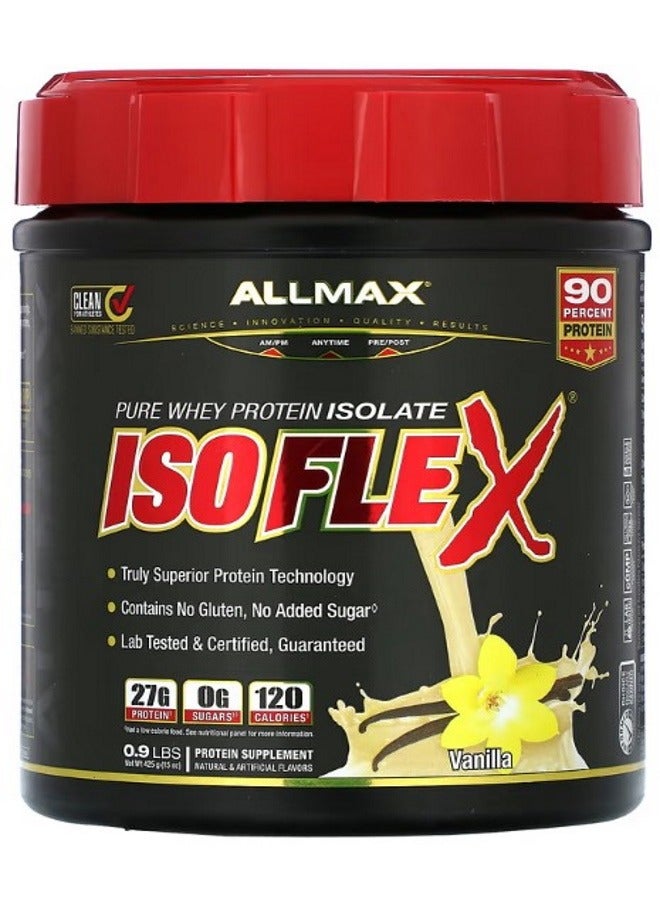 Allmax Isoflex Pure Whey Protein Isolate Vanilla 0.9 lbs 425 g - Image 1