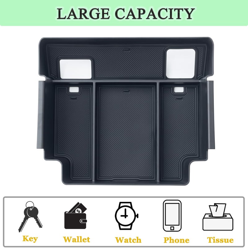 PIMCAR Full Center Console Organizer for 2022-2026 Refreshed Chevy Silverado/GMC Sierra 1500, 2024-2026 Silverado/Sierra 2500HD 3500HD (Full Console w/Bucket Seats ONLY) - Image 5