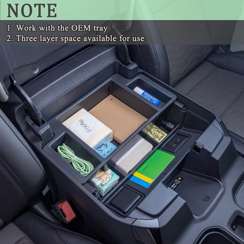 PIMCAR Full Center Console Organizer for 2022-2026 Refreshed Chevy Silverado/GMC Sierra 1500, 2024-2026 Silverado/Sierra 2500HD 3500HD (Full Console w/Bucket Seats ONLY) - Image 3