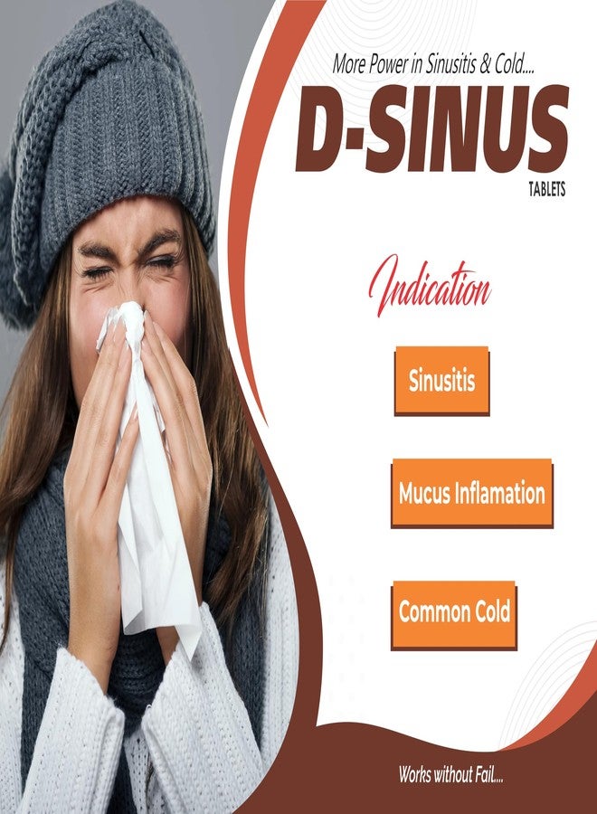 Ayucar Labs D-Sinus Ayurvedic Tablets for Sinus Relief – 30 Tablets | Relief from Sinusitis, Cold, Chest Congestion & Runny Nose | With Natural Herbs | Ayucar Labs - Image 2